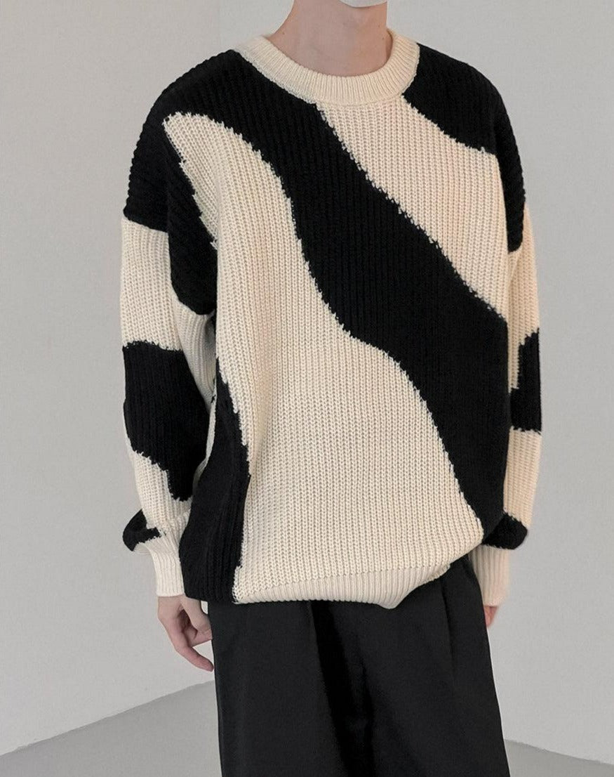 Zhou Zagging Stripe Sweater-korean-fashion-Sweater-Zhou's Closet-OH Garments
