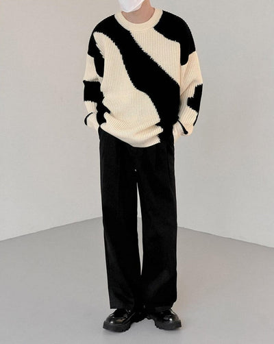 Zhou Zagging Stripe Sweater-korean-fashion-Sweater-Zhou's Closet-OH Garments